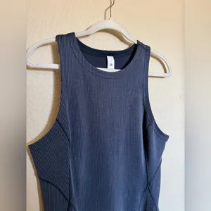 Lululemon Ribbed Softstreme Slim-Fit‎ Tank Dress Size 12 True Navy NEW thumbnail 5