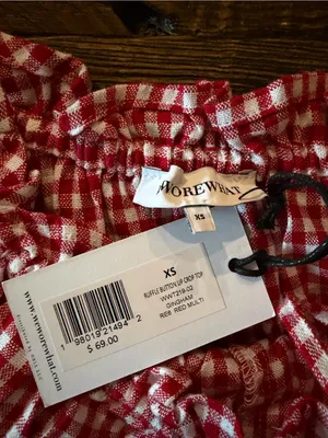 WeWoreWhat Red Gingham Ruffled Crop Top-Women thumbnail 6
