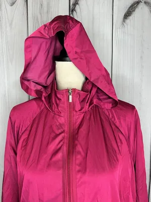 Chicos Zenergy Women's Hooded Nylon Blend Full Zip Jacket Sz 3 (16/18) Pink thumbnail 2