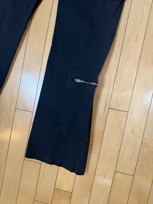 PACSUN black utility cargo pants multiple button pockets, zipper accents Size XS thumbnail 4