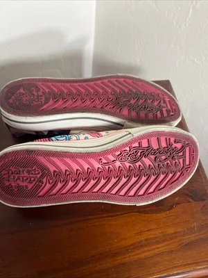 Ed Hardy Pink, Blue and Yellow Floral Slip-On Sneakers Size 5.5 thumbnail 6