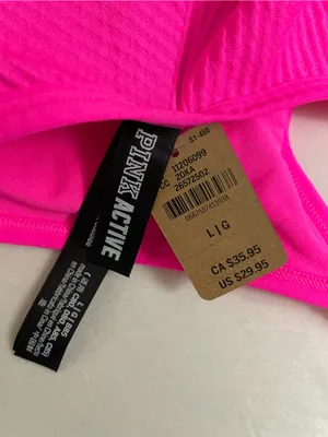 PINK Victoria's Secret NWT Seamless Ribbed Bralette Crop Top Hot Barbie Pink Size L thumbnail 3