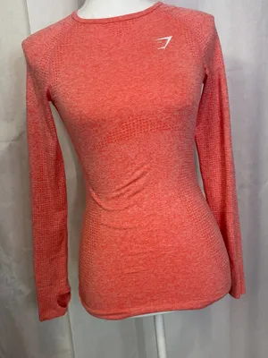 Gymshark Women’s Seamless Long Sleeve Top - Coral Pink thumbnail 2
