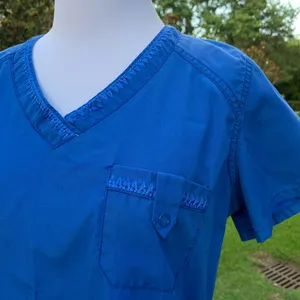 Peaches Royal Blue Scrub Top Small S thumbnail 2