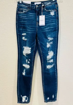 Vervet Haylie Women's Blue Denim Jeans NWT- Size 29 Distressed New #163 thumbnail 1