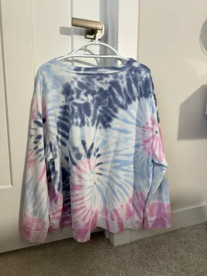 Target Blue and pink tie-dye boat neck, long sleeve thumbnail 2
