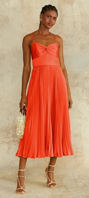 AMUR Coral Pleated Dress thumbnail 1
