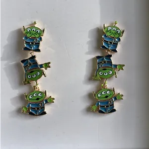 Disney Pixar BaubleBar Toy Story Alien Stack Earring Triple Dangle Set Green NEW thumbnail 2