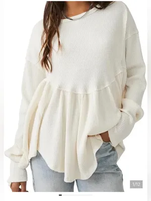 NWOT We the free oh my babydoll thermal top size XS thumbnail 1