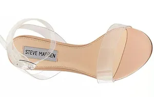 Steve Madden Camille Lucite Clear Block Heel Dress Sandals Size 8 thumbnail 6