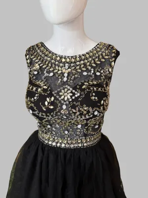 Black Embellished Beaded Cocktail Dress Size 2 thumbnail 2