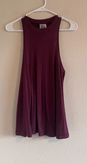 Free People Ribbed Swing Tank - Plum thumbnail 1