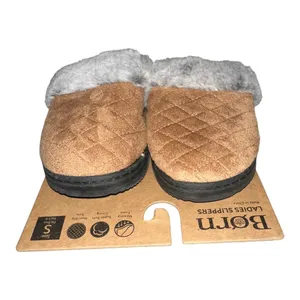 Born Faux‎ Fur Chestnut Clog Slippers, Womens Small (5-6) thumbnail 4