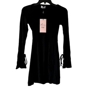 Oh Polly Amryn Long Sleeve A-Line Mini Dress in Black Size 2 New thumbnail 4