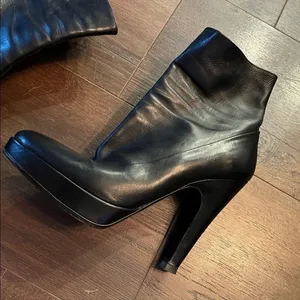 Prada Black Leather Booties thumbnail 3