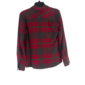 Natural Reflections Women's Size Medium Red Grey Plaid Soft Flannel Button Up‎ thumbnail 7