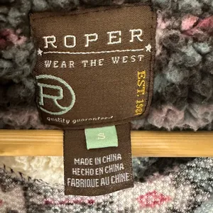 Roper Southwestern Quarter Zip Polar Fleece Pullover Women S Aztec Ivory Pockets thumbnail 5