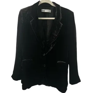 Zara Blogger's Fave Oversized Velvet Blazer in Tobacco Brown X-Small 9342/928 thumbnail 4
