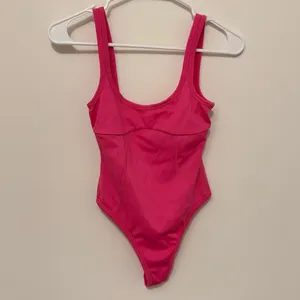 For Love And Lemons Pink Ribbed Bodysuit Size XS Barbie Core Hot Pink thumbnail 3
