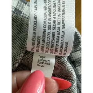 Wild Fable NWT Gingham Cropped‎ Cardigan Sweater Small Gray & White Button Down thumbnail 7