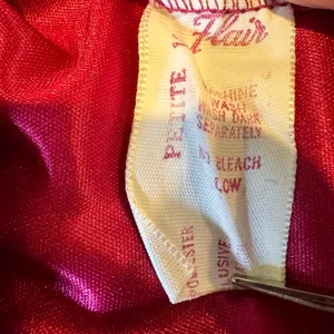 Vintage 80s Long Burgundy Satin Nightgown Ruffle ILGWU Union Made in the USA S thumbnail 5