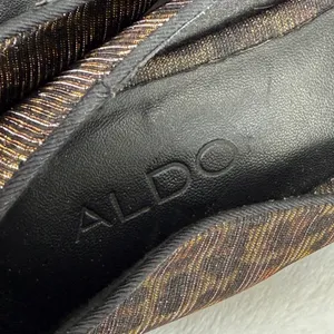 ALDO Leopard Print Metallic Pointed Toe Flats‎ Gold Bronze Size 9 Womens thumbnail 6
