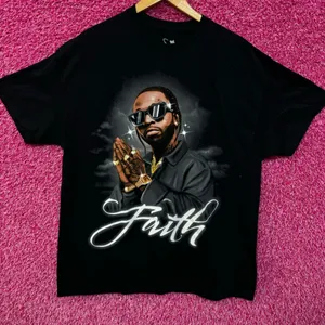 Pop Smoke Faith Airbrush Funeral Tribute Drill Rap Tee XL thumbnail 1