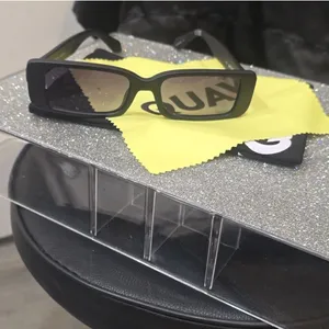 Quay Australia ART SCHOOL 36mm Rectangle Sunglasses Black 53-18-150 NIB w/cloth thumbnail 3
