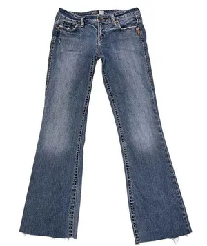 Silver Jeans Lola Flare Leg Distressed Denim Blue Jeans Pants size 28 thumbnail 1