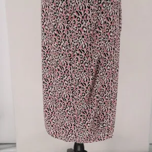 J Crew Leopard Midi Wrap Dress Womens XS Pink Black Animal Print Office Timeless thumbnail 8