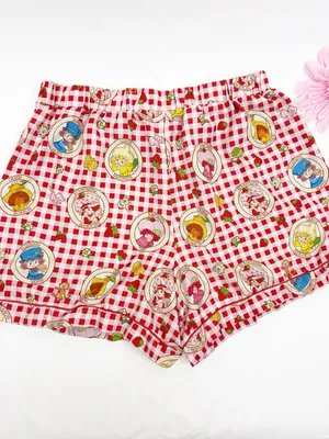 Strawberry Shortcake Countryside Plaid Gingham Check Short Pajama Set Two Piece thumbnail 14