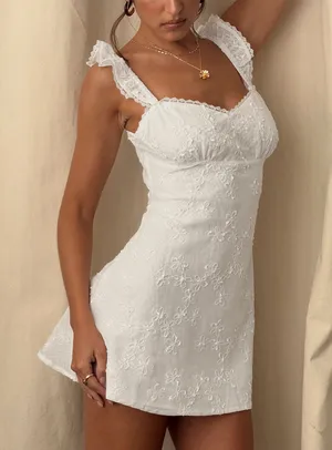 Princess Polly Beacall white embroidered lace mini dress thumbnail 1
