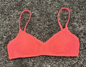 Aerie orange bikini top thumbnail 1