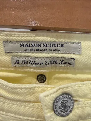 Maison Scotch La Parisienne Yellow Skinny Jeans Size 27/32 Stretch Denim thumbnail 4