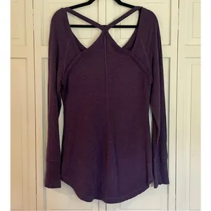 Athleta purple scoop neck cross back blouse small thumbnail 10