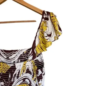 Anthropologie ruffled maxi Jaguar print M thumbnail 5