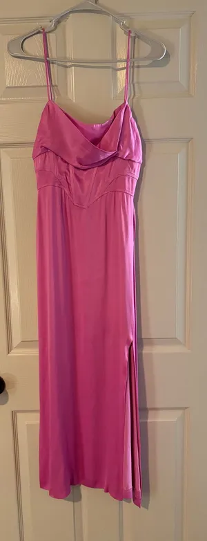 ZARA midi dress Satin EffectCorset Maxi Party Wedding Cocktail bridal shower thumbnail 1