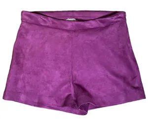 NWT Zara Velvet High-Waisted Purple Shorts Sz M‎ thumbnail 1