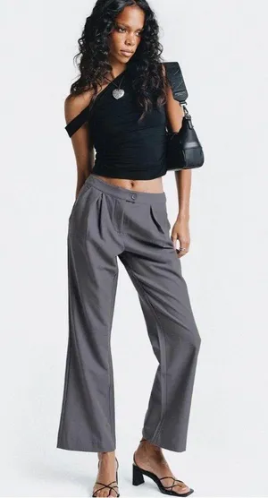 Princess Polly Grey pants thumbnail 1