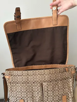 Coach Signature Voyager Cross Body Messenger Bag F70183 Jacquard / Leather thumbnail 6