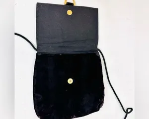 Vintage 70's Magid Handmade Black Velvet Formal Mini Bag thumbnail 4