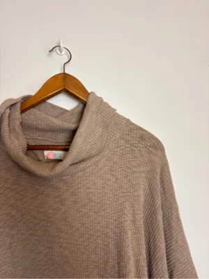 FP Beach Free People Tan/Brown “World Traveler” Cowl Neck Open Back Pullover thumbnail 5