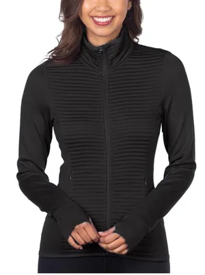 Elegant Black Ribbed Women's‎ Jacket Size M thumbnail 1