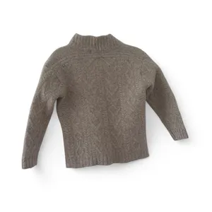 Aran Sweater Market 100% Merino Wool Funnel Neck Pullover Sweater Size L thumbnail 7
