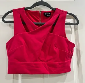 Bebe Y2K Pink Cropped Tank Top – Stretch Nylon Spandex – Size M thumbnail 1