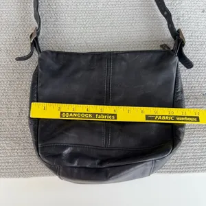 Vintage 90’s Albi Black Hobo Bag with Square Brass Details thumbnail 5