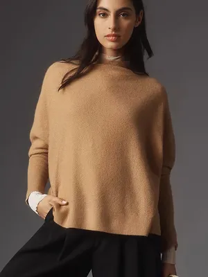 Anthropologie Maeve Shea Oversized Boxy 100% Cashmere Sweater Size XXS thumbnail 1