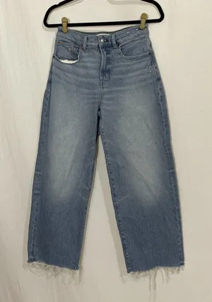 Madewell Perfect Vintage Wide Leg Crop Jeans Womens 26 (26x26) Medium Wash Denim thumbnail 1