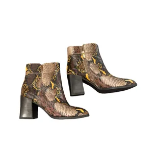 Franco Sarto Generous Snake Skin Block Heel Square Toe Generous Leather Boot 7.5 thumbnail 5