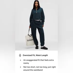 Lululemon NWT Scuba Oversized Half Zip Hoodie Indochine Blue Gold Size M/L thumbnail 7
